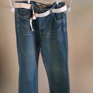 Phat Farm Classic Fit Blue Jeans with Belt